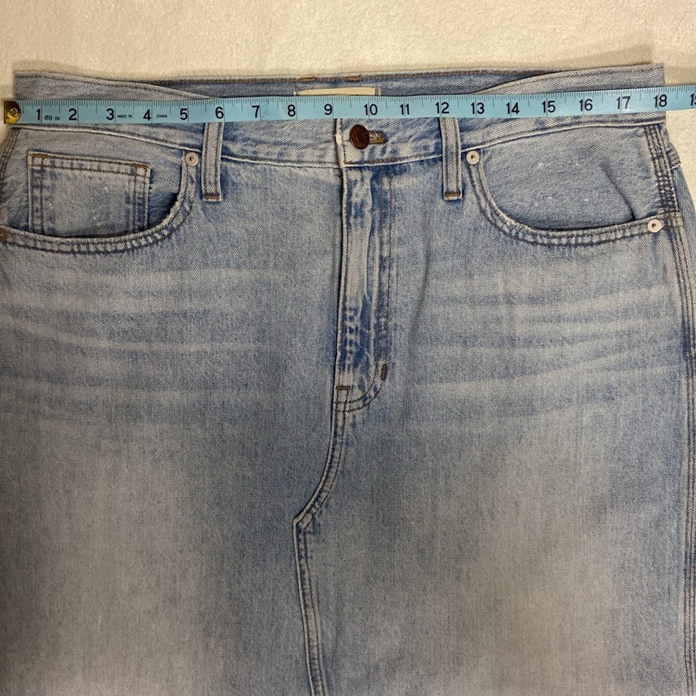 Madewell Rigid Denim A-Line Midi Skirt Size 32 Woodley Wash Style NA213 - Picture 6 of 10